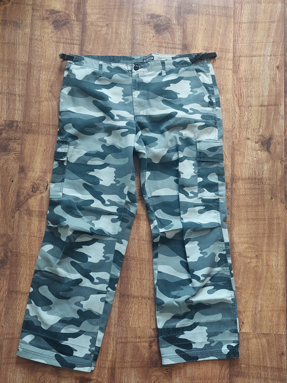 Baggy Grey Camo Cargo Pants Military Streetwear Army 40 Men